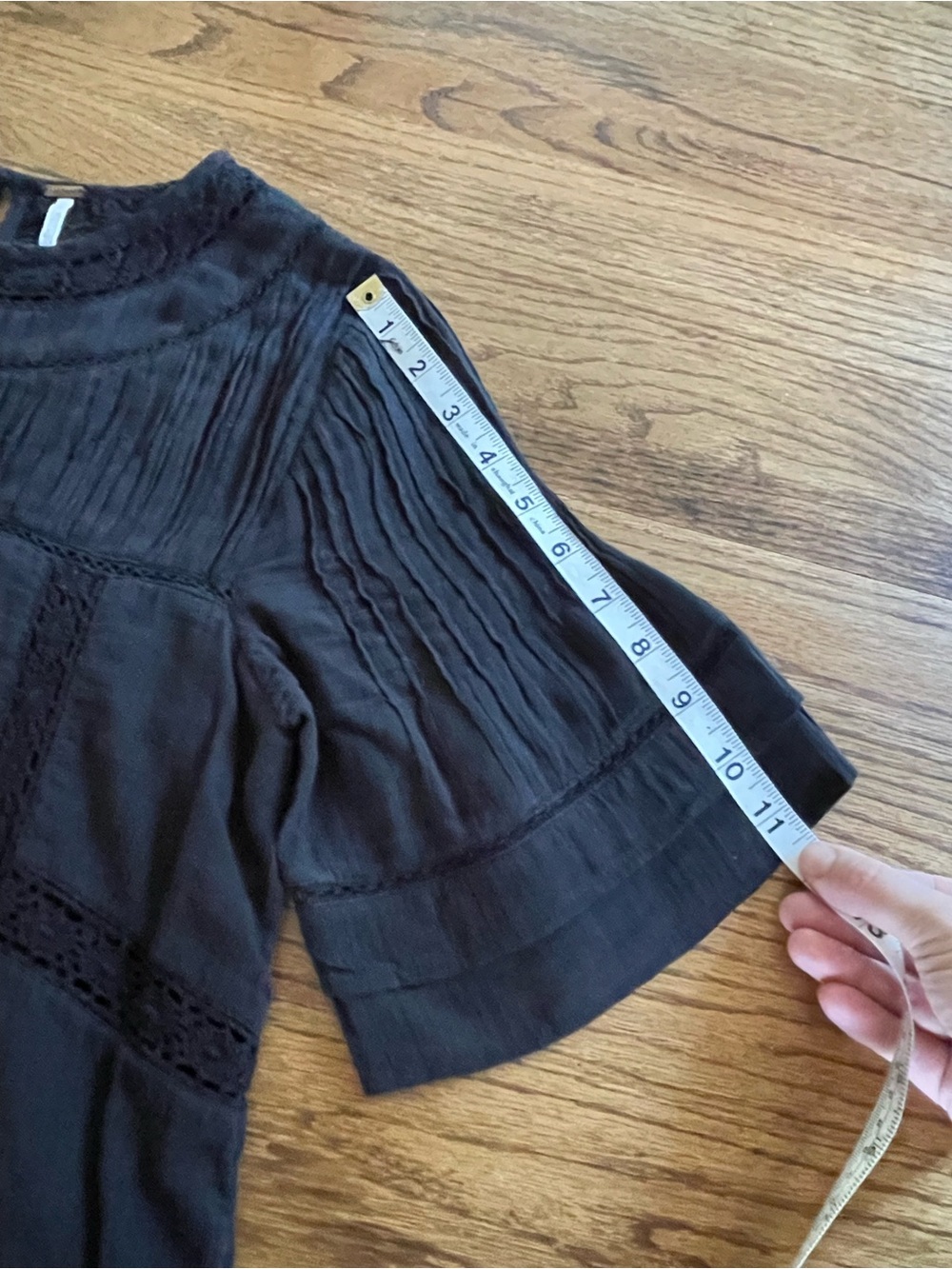 Free People Perfectly Victorian Black Embroidered Mini Dress Size Small Boho - Picture 12 of 13